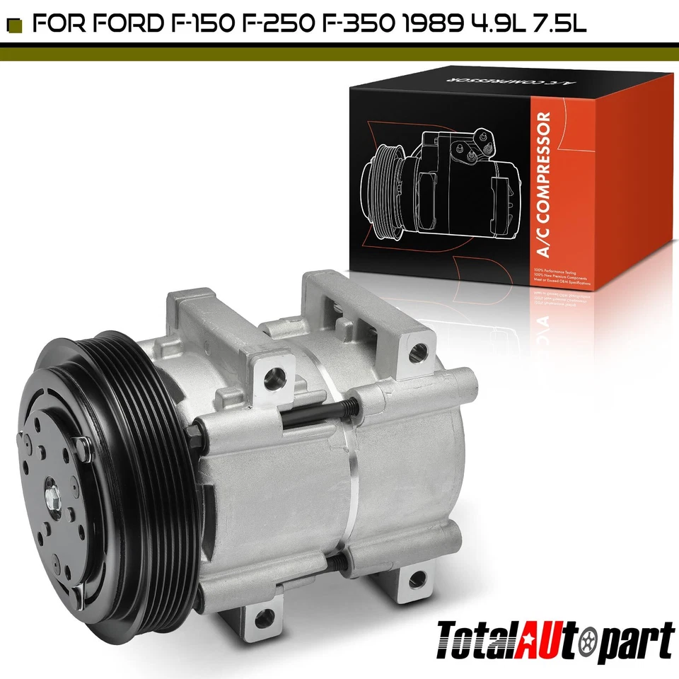 New A/C Compressor for Ford F-150 1989 F-250 F-350 Bronco F-53 Motorhome Chassis - Image 1 of 4