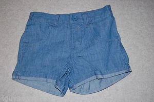 Girls Shorts BLUE DENIM LOOK Lt Weight DRESSY CASUAL Rolled Leg Cuffs SIZE 5 - Picture 1 of 2