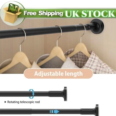 DAYPLUS Space Saving Expandable Wardrobe Rod Sturdy Tension Pole for Hanging Clothes UK