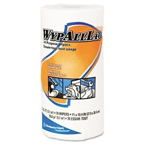 Kimberly Clark 05027 WYPALL L40 All-Purpose White Wipers, 70-Sheets per Roll