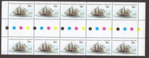 1979 Australia ANTARCTIC AAT S.S FRAM Ship Gutter Strip of 10 MUH Stamps - Picture 1 of 1