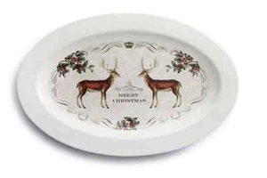 Deer with Holly Platter, Merry Christmas, Earthenware, # 2020160172 - Picture 1 of 1