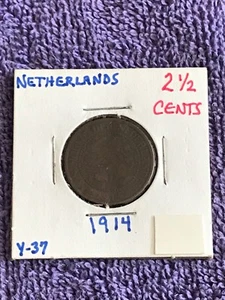 1914 NETHERLANDS 2 1/2 CENTS - Picture 1 of 4