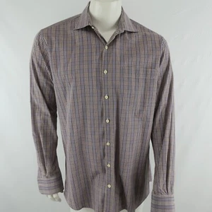 Peter Millar Herren Hemd mit Knopfleiste Größe Large braun/blau Baumwolle - Bild 1 von 4