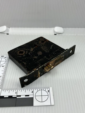 Antique Pexto Iron & Copper Mortise Lock Set, No Key Cover