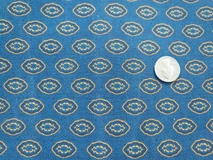 COTTON FABRIC  GOLD MEDALLIONS ON NAVY BLUE CRANSTON PRINT WORKS  - BTY - Picture 1 of 2
