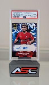 Harvey Elliott Topps Festival Steve Aoki 2021/22 Blue Auto 23/49 PSA 9