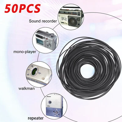 Черный резиновый приводной ремень для ремонта кассетного плеера рекордер замена 50 шт. - Изображение 1 из 4
