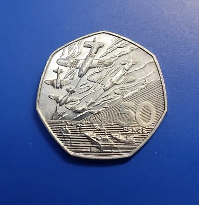 1994 United Kingdom Great Britain 50 pence copper/nickel coin. 50th Anniv. D-Day - Image 1 of 2