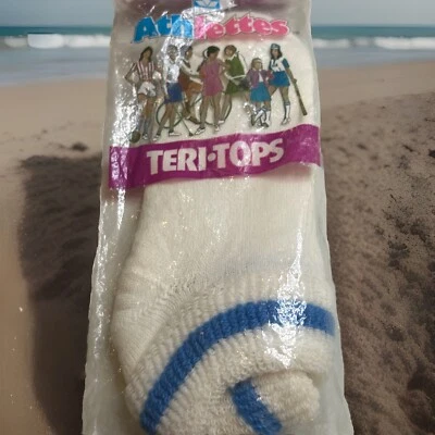 De Colección Calcetines Woolworth Nuevo de Lote Antiguo Orlon Acrílico Unisex Terry Tops Atletas Años 80 Azul 9-11 Foto 1 de 3