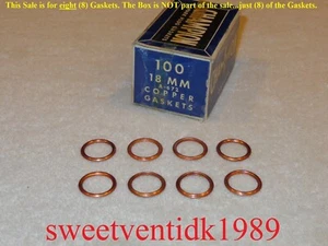 (8) ... ‘NOS’ Champion 18mm Spark Plug Gaskets .... Copper - Picture 1 of 11