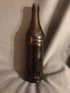 Brown Maywood Glass 4/5 Quart Wine or Juice Bottle With Grapes