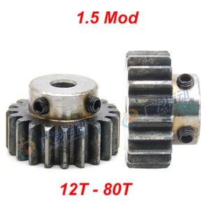 1.5 Module Spur Gear with Step Teeth 12T-80T Bore 5-25mm Transmission Gear Steel - Picture 1 of 6