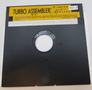 TURBO ASSEMBLER / INSTALLATION 5.25" Floppy Disk 1988 Borland Computer Disc - Picture 1 of 3