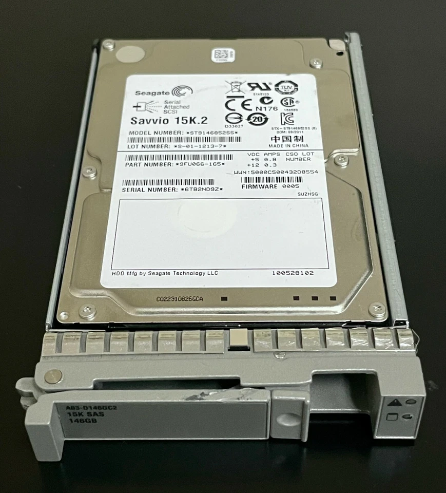 Cisco A03-D146GC2 146GB 15K RPM 6Gb/s 2.5" SAS Hard Drive - Image 1 of 1