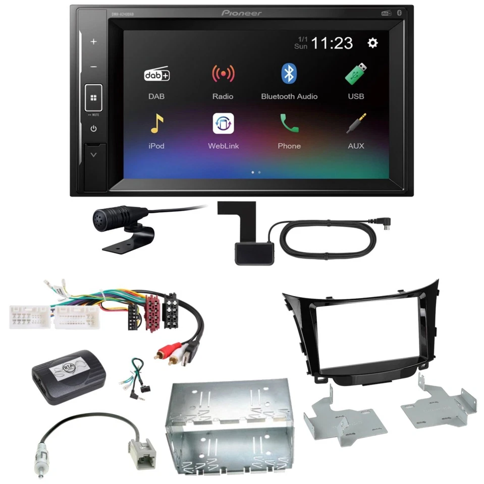 Pioneer DMH-A240DAB Digitalradio Bluetooth Einbauset für Hyundai i30 GD GDH - Bild 1 von 1