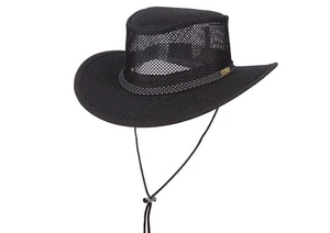 NEU SCALA HERREN SCHWARZ SAFARI HUT * XL SONNENSCHATTIG BELÜFTET NETZ LUFTER GOLF WANDERN FISCHE - Bild 1 von 1