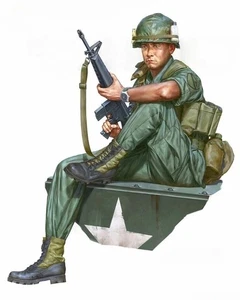1/16 Unpainted US Military Soldier With Rifle Vietnam War Resin Figure Kids Toys - Picture 1 of 6