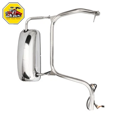 Espejo de puerta de acero inoxidable eléctrico y térmico para Peterbilt 389 386 lado del pasajero Foto 1 de 4