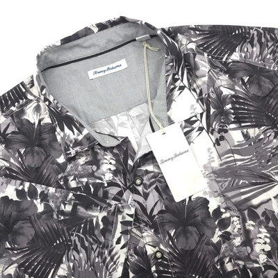 Tommy Bahama Hombre’s 3XL Flores Negro/Gris Floral AOP Manga Corta Botón Nuevo con Etiquetas Foto 1 de 4
