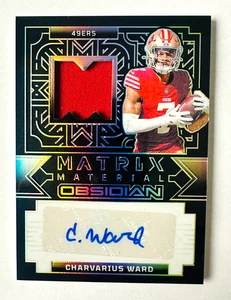 2024 Panini Obsidian Charvarius Ward AUTO Jersey Card SP #/299 49ers Star! - Picture 1 of 3