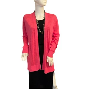 Ann Taylor Pink Linen Blend Cardigan Size Medium New - Picture 1 of 5