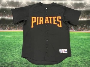 Pittsburgh Pirates Jersey Mens Black Majestic Sewn Sz Large Preowned - Picture 1 of 11