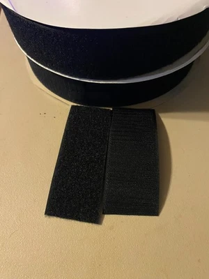 Negro Coser 2" Ancho Gancho Lateral y Lazo Lateral 25 yardas Rollos Cada uno Foto 1 de 3