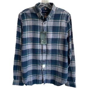 Denim & Flower Grindle Flannel Long Sleeve Plaid Button Down Shirt Men's Small - Picture 1 of 15