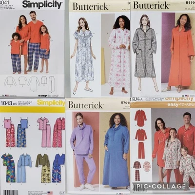 UNCUT! U-PICK! SLEEPWEAR LOUNGEWEAR Men Women Unisex Child  Sewing Patterns - Image 1 of 2