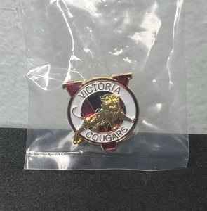 Vtg Victoria Cougars Lapel Hat Pin 0.75” Hockey WHL Multicolor British Columbia - Picture 1 of 7