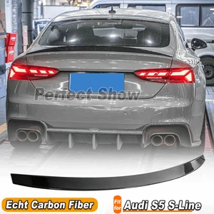 Se adapta a Audi S5 S-Line 17-23 carbono alerón trasero maletero alerón labio ala - Imagen 1 de 12