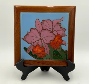 KALA KOA Azulejos de Hawaii Pintados a Mano Rosa Hibisco Arte Enmarcado Jeffrey Chee - Imagen 1 de 7