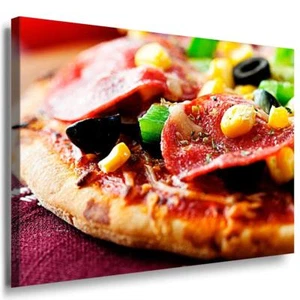 Pizza Leinwandbild AK Art Bilder Mehrfarbig Wandbild Kunstdruck Wanddeko TOP XXL - Bild 1 von 5