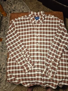 Mans Town Craft Button Down Shirt Plaid Wrinkle Free /stain Release Large EUC - Picture 1 of 7