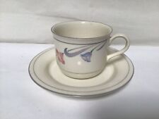 U61 Vintage Antique Bone China Lenox Chinastone Floral Design Tea Cup And Saucer