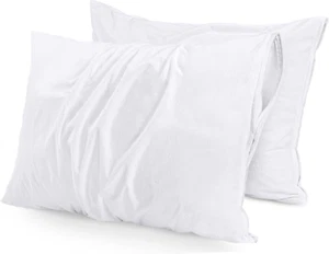 Utopia Bedding Waterproof Pillow Protectors with Zipper Queen Size (2 Pack) - Picture 1 of 12