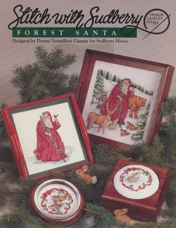 Sudberry House Forest Santa Chipmunks Bear Cardinal Counted Cross Stitch - Image 1 of 1