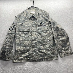 Military Shirts Mens 46R Green Brown Utility Shirt Camouflage Uniform Air Force - Picture 1 of 22