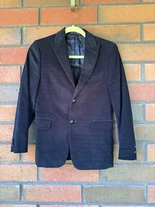 John Varvatos USA Boys Black Corduroy Blazer 14Reg Partially Lined - Picture 1 of 16