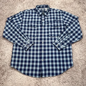 Timberland Shirt Mens Large Blue Plaid Turbo Quick Dry Vented Fishing Work - Picture 1 of 10