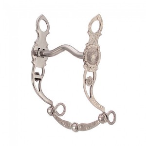 TOUGH 1 GERMAN SILVER HAND ENGRAVED SHOW BIT LOW PORT HORSE TACK NEW EQUINE