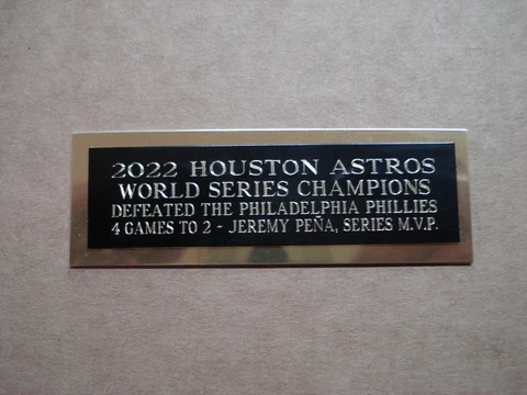 2022 Houston Astros Champs Nameplate For A Baseball Card Plaque or Ball Cube 1X3 Cover