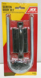 ACE Screen Storm Door Kit Hinges Pull Spring Eye Hook Handle  Black 5392840 - Picture 1 of 4