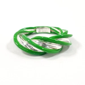 BOTTEGAVENETA Ring Twist Silver925/enamel green/Silver US 7(US Size) unisex - Picture 1 of 9