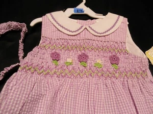 size 2 LITTLE BITTY Purple-White checkered Dress - Picture 1 of 3