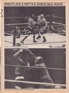 Jake The Snake Roberts Kamala 8x10 Pro Wrestling Magazine Page Wrestler WWF - Picture 1 of 3