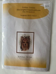 Golden Crosses  Cross Stitch Kit Yorkshire Terrier Artwork By Christine Varley - Picture 1 of 2