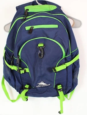 High Sierra Laptop Backpack Multi Compartment Blue Green Bookbag Cupholders - Image 1 of 4