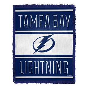 Northwest NHL Tampa Bay Lightning Nose Tackle Woven Jacquard Throw Blanket - Picture 1 of 1
